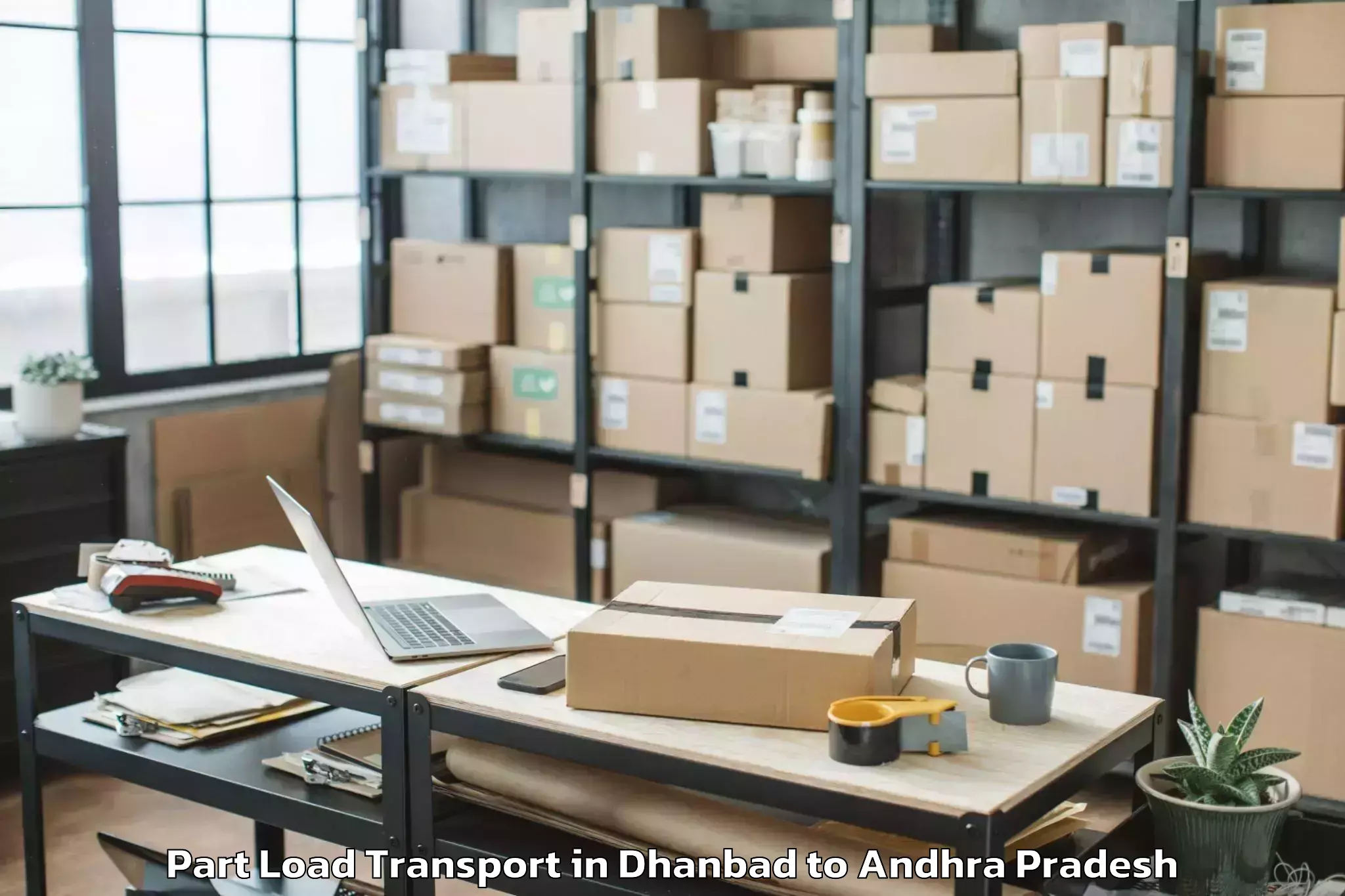 Book Dhanbad to Koruprolu Part Load Transport Online